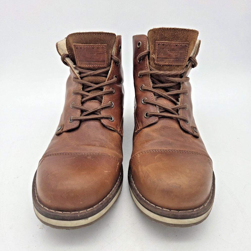 Bull Boxer Gelos Boots Mens Sz 12 Brown Leather Sherpa lining Chukka Military
